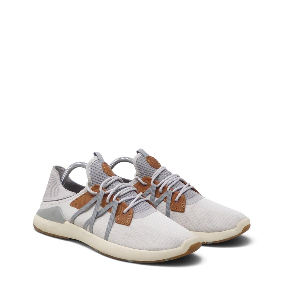 OluKai Mens Mio Li Fog Bone Sneakers Shoes Gray Lace Up Size 10